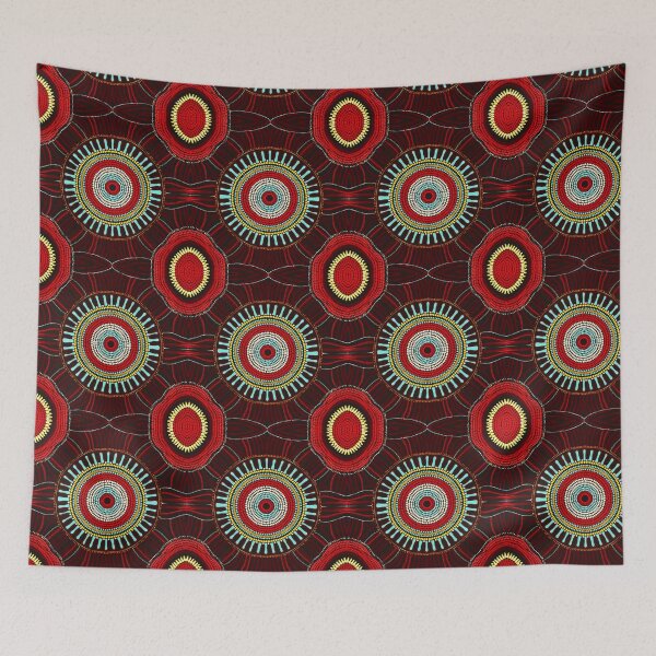 Item preview, Aboriginal Dot Painting Bedding Set Sacred Connections Red designed and sold by AboriginalartVI.