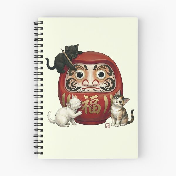 Item preview, Cute Japanese Daruma Doll and Triplet Cats designed and sold by JapanekoGallery.