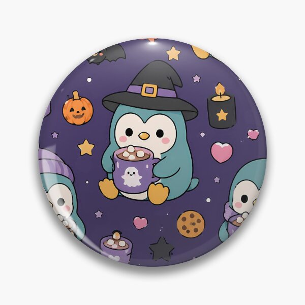 Item preview, Kawaii Penguin Ghost Cocoa Halloween Pattern designed and sold by Soft Berry Studio.