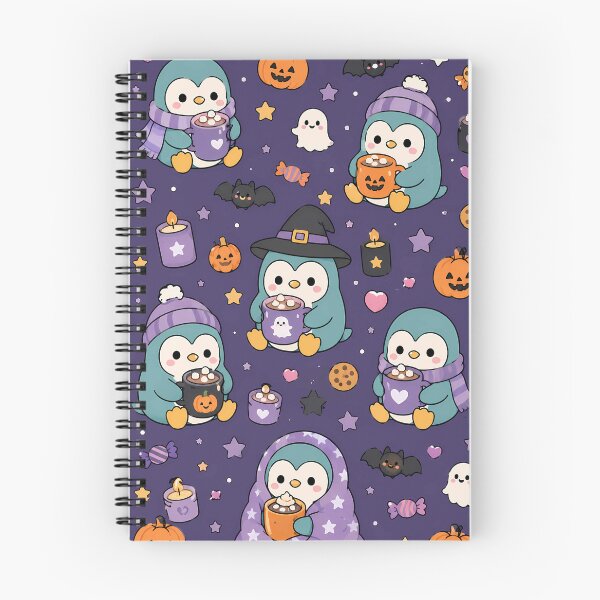 Item preview, Kawaii Penguin Ghost Cocoa Halloween Pattern designed and sold by Soft Berry Studio.