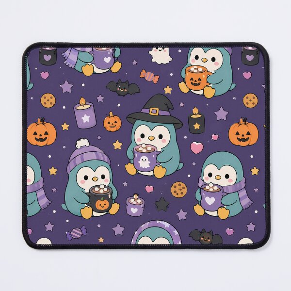Item preview, Kawaii Penguin Ghost Cocoa Halloween Pattern designed and sold by Soft Berry Studio.