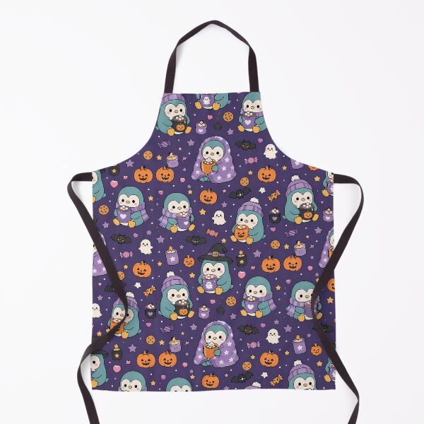 Item preview, Kawaii Penguin Ghost Cocoa Halloween Pattern designed and sold by Soft Berry Studio.