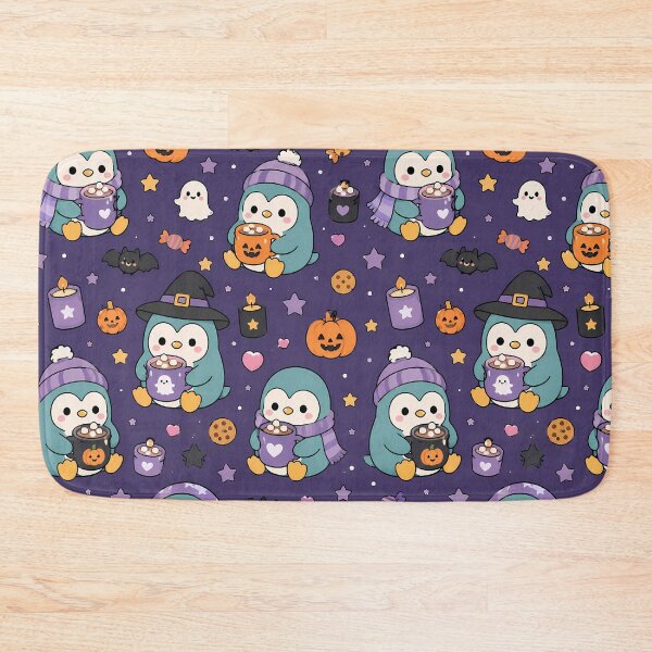 Item preview, Kawaii Penguin Ghost Cocoa Halloween Pattern designed and sold by Soft Berry Studio.