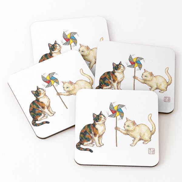 Item preview, Cute Japanese Edo Cats and Retro Pinwheel designed and sold by JapanekoGallery.