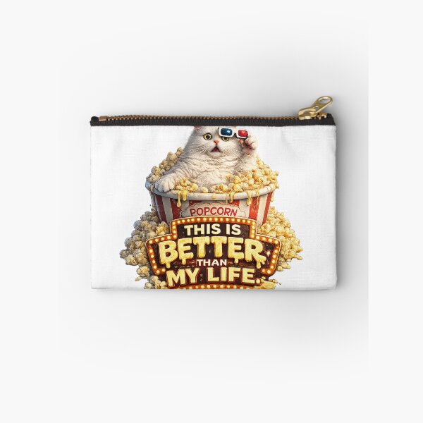 Item preview, This Is Better Than My Life Movie Popcorn Cat designed and sold by UvooArt.