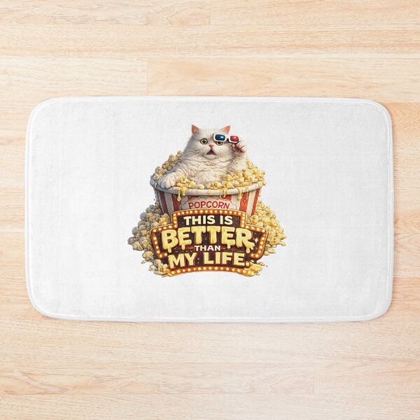 Item preview, This Is Better Than My Life Movie Popcorn Cat designed and sold by UvooArt.