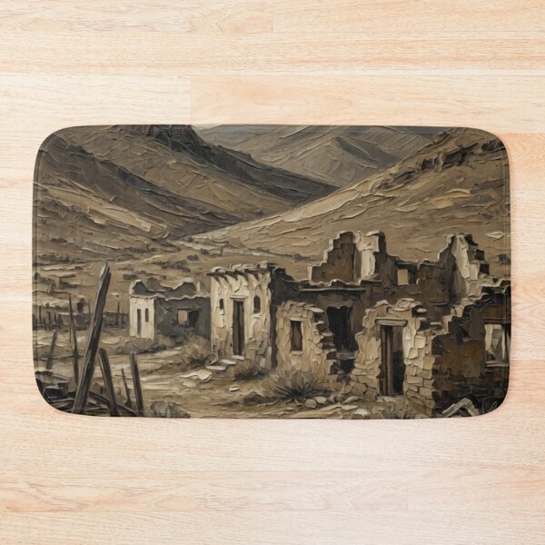 Aperçu de l'œuvre Desert Ghost Town Oil Painting créée et vendue par Pioneer Spirit Market.