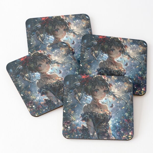 Item preview, Fantasy Anime Girl in Enchanted Garden Magical Digital Art Illustration designed and sold by LinaDesign Store.