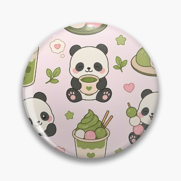 Item preview, Panda Matcha Mochi Pattern designed and sold by Soft Berry Studio.