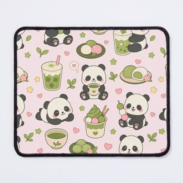 Item preview, Panda Matcha Mochi Pattern designed and sold by Soft Berry Studio.