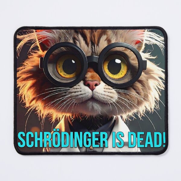 Item preview, Schrödinger Is Dead: The First Certainty of Quantum Physics. Funny Scientist Cat Art designed and sold by ToxicInkArt.
