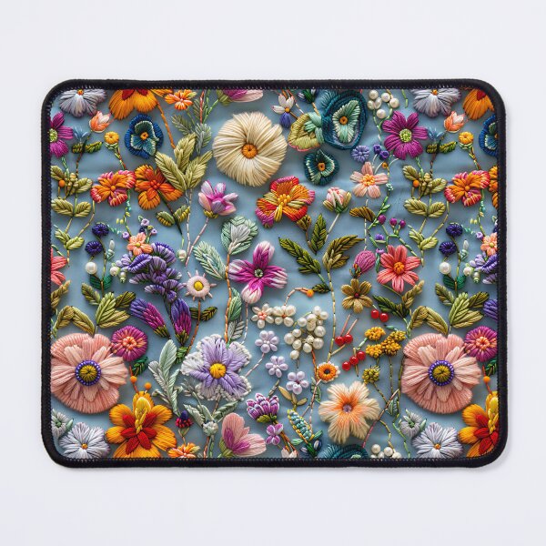 Item preview, Floral Embroidery Phone Case for Mom | Stitched Flower Journal for Students | Vintage Needlework Blanket for Grandma | Botanical Thread Art Tote Bag for Nurse designed and sold by VivaFy.
