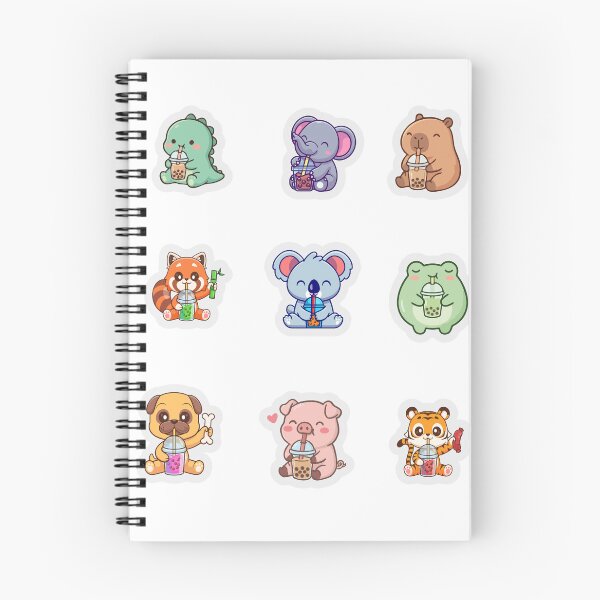 Item preview, Cute Baby Animals Drinking Boba Tea Stickers designed and sold by KAWAII STUDIO NB.