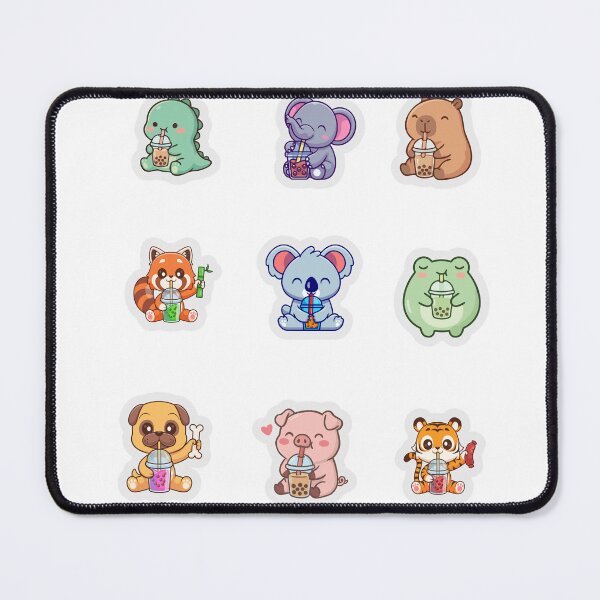 Item preview, Cute Baby Animals Drinking Boba Tea Stickers designed and sold by KAWAII STUDIO NB.