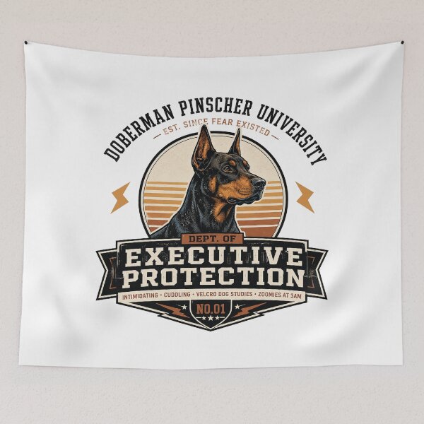 Item preview, Doberman Dept of Executive Protection | Funny Doberman Varsity Shirt | Doberman Mom Gift | Dobie University designed and sold by TheDogClub.