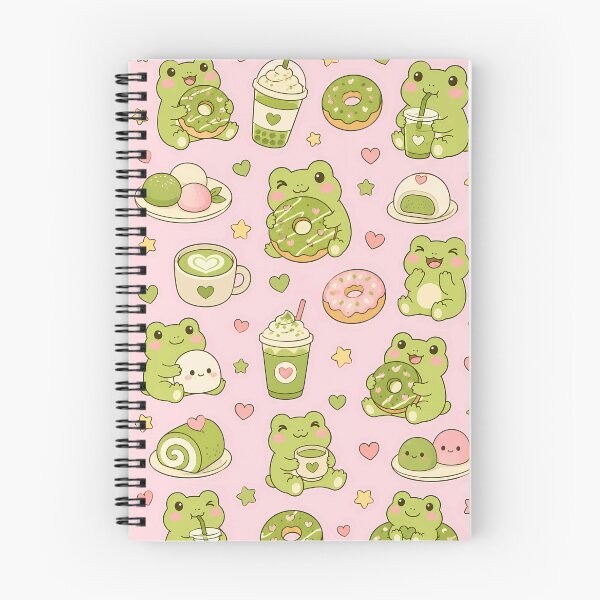 Item preview, Frog Matcha Donut Pattern designed and sold by Soft Berry Studio.