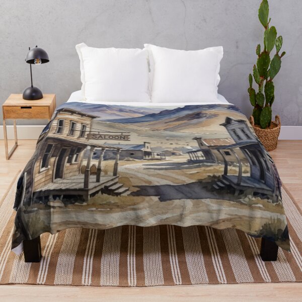 Item preview, Old West Ghost Town Watercolor Painting designed and sold by Pioneer Spirit Market.