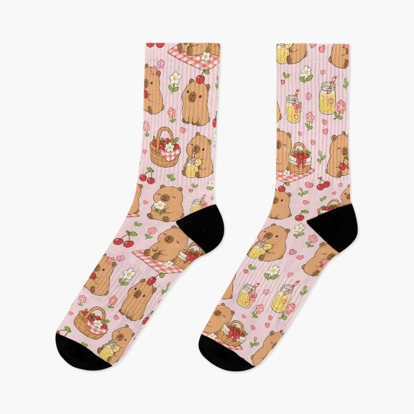 Item preview, Capybara Cherry Picnic Pattern designed and sold by Soft Berry Studio.