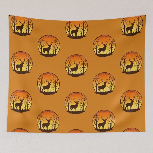 Item preview, This peaceful golden hour sunset with a majestic dear silhouette and the Quote "QUIET MOMENTS"  design for t-shirts and apparel designed and sold by MKTreasures.