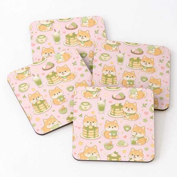 Item preview, Shiba Matcha Pancake Pattern designed and sold by Soft Berry Studio.