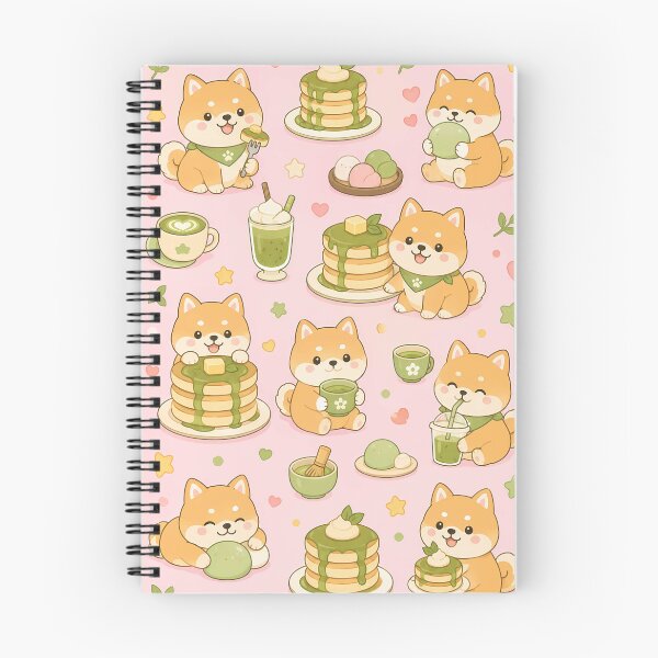 Item preview, Shiba Matcha Pancake Pattern designed and sold by Soft Berry Studio.