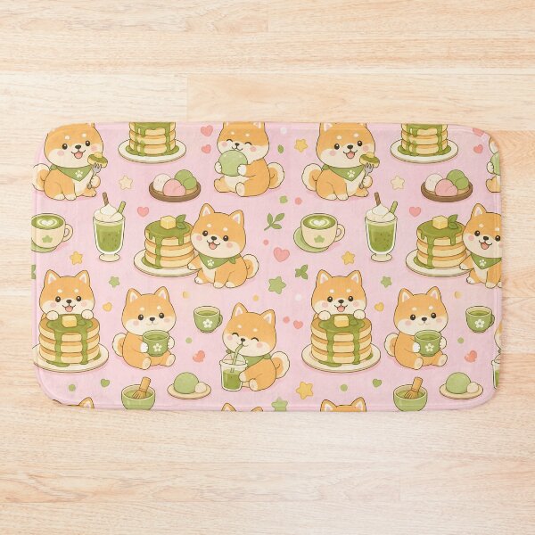 Item preview, Shiba Matcha Pancake Pattern designed and sold by Soft Berry Studio.