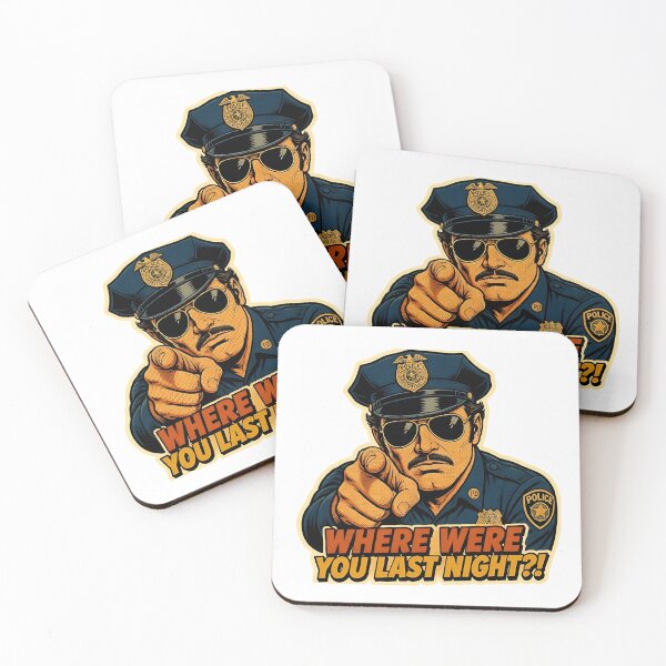 Item preview, Where Were You Last Night Funny Retro Cop Interrogation designed and sold by RareVisuals.