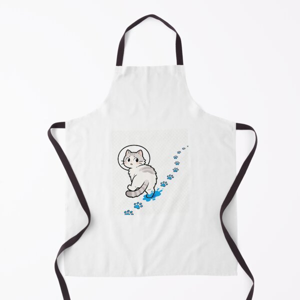 Item preview, Funny Cat Stepped in Blue Paint Looking Back at Paw Prints Minimal Meme Design designed and sold by OksArtStudio.