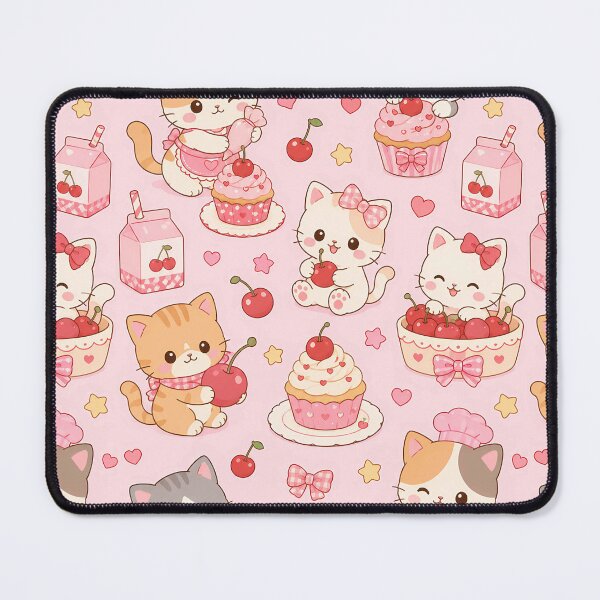 Item preview, Cozy Cat Cherry Bakery Pattern designed and sold by Soft Berry Studio.