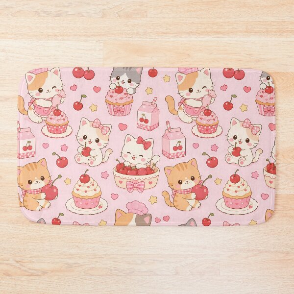 Item preview, Cozy Cat Cherry Bakery Pattern designed and sold by Soft Berry Studio.