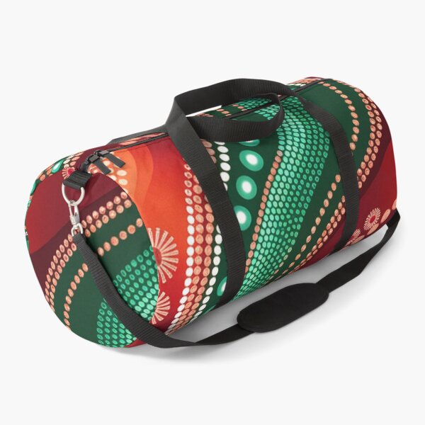 Item preview, Aboriginal Dot Painting Bedding Set Running Waterhole Red Green designed and sold by AboriginalartVI.