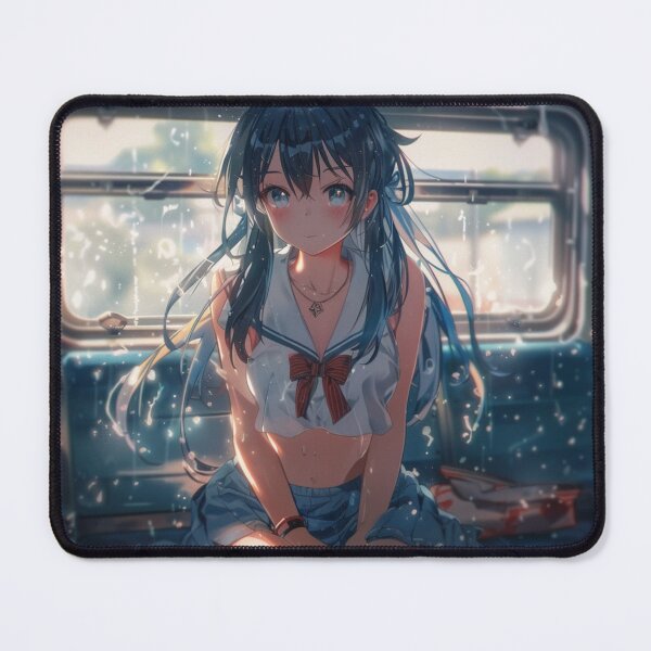 Item preview, Anime Girl on Train Aesthetic Japanese Digital Art Illustration designed and sold by LinaDesign Store.