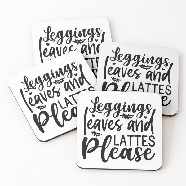 Item preview, Leggings Leaves And Lattes Please - Cute Fall Season Retro Vintage Aesthetic Coffee Girl Gift designed and sold by FuzionRaptor.