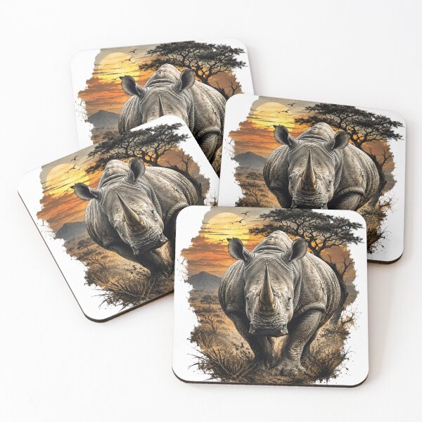 Item preview, Majestic rhino at sunset  designed and sold by urbanshop7.
