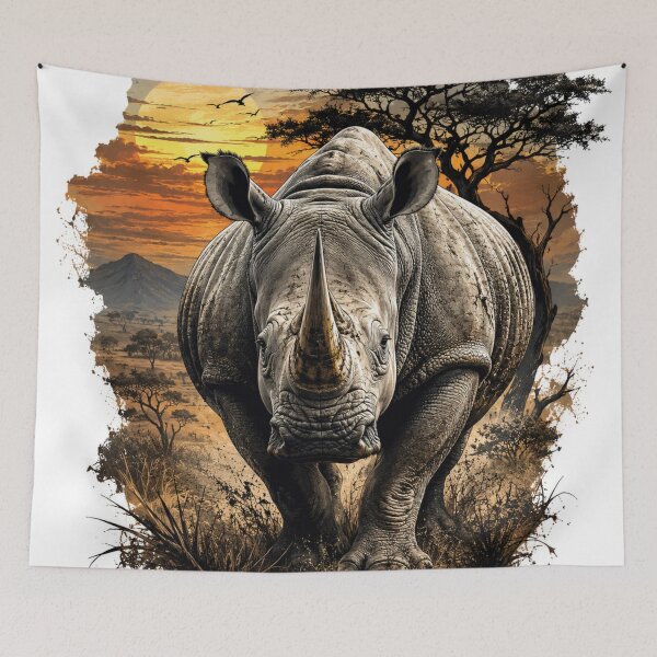 Item preview, Majestic rhino at sunset  designed and sold by urbanshop7.