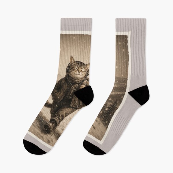 Item preview, Snowy Symphony – Cozy Cat & Mouse Winter Adventure | Vintage Woodland Friendship Art designed and sold by HOUSE OF TIST.