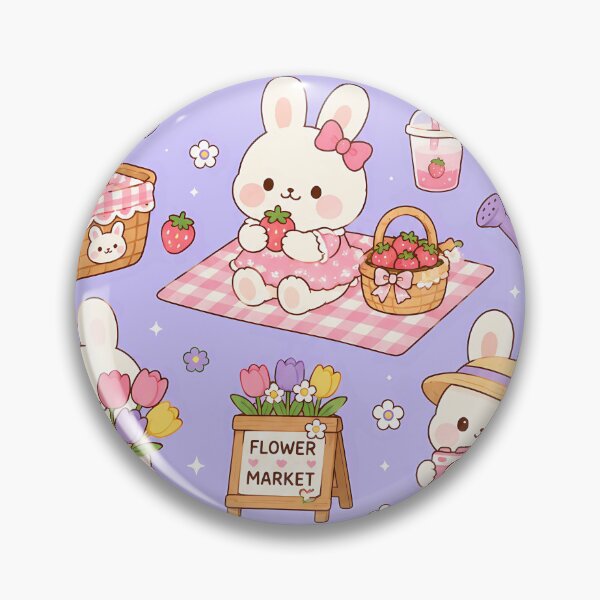 Item preview, Bunny Spring Flower Market Pattern designed and sold by Soft Berry Studio.
