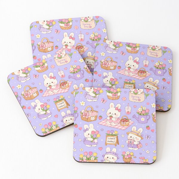 Item preview, Bunny Spring Flower Market Pattern designed and sold by Soft Berry Studio.