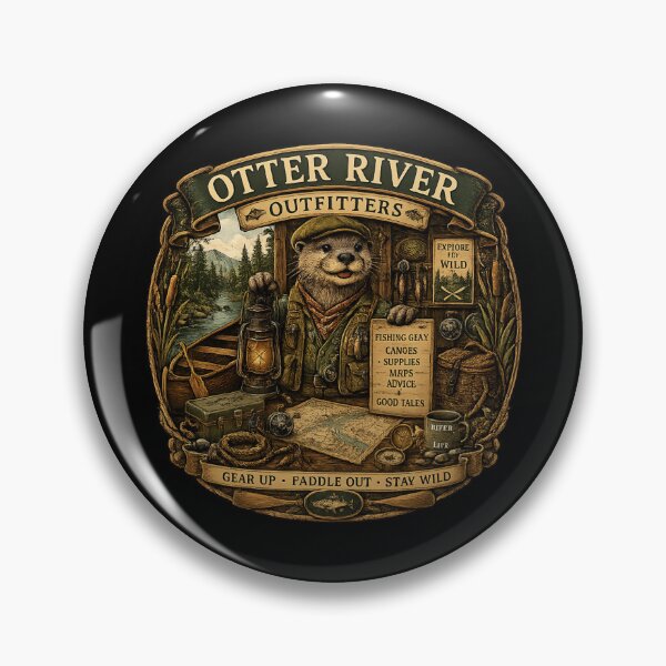 Item preview, Otter River Outfitters Shirt | Vintage Camping Otter | Canoe Fishing Adventure | Rustic Outdoor Nature Lover Gift designed and sold by MrDev.