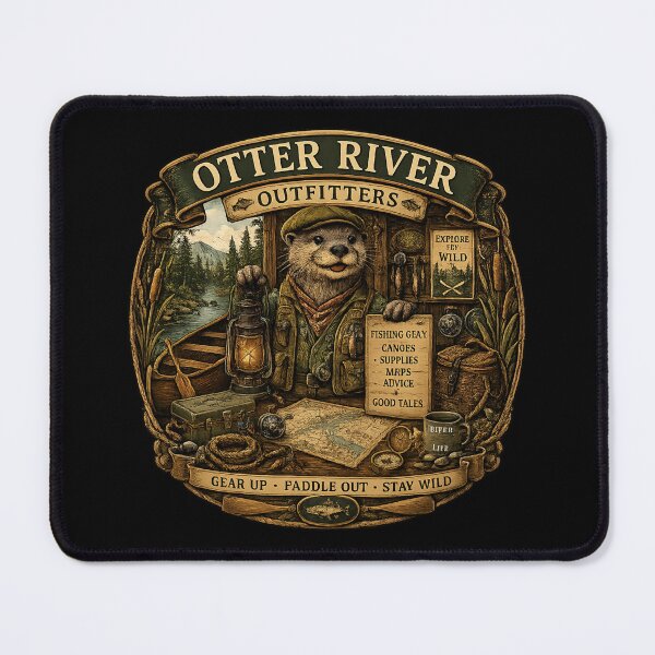 Item preview, Otter River Outfitters Shirt | Vintage Camping Otter | Canoe Fishing Adventure | Rustic Outdoor Nature Lover Gift designed and sold by MrDev.