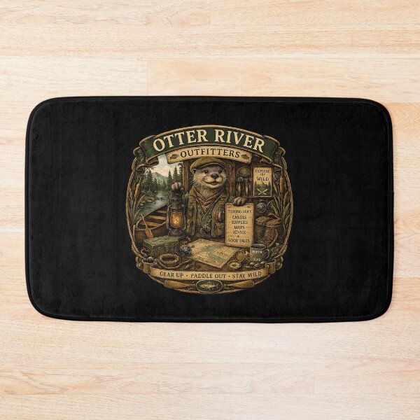 Item preview, Otter River Outfitters Shirt | Vintage Camping Otter | Canoe Fishing Adventure | Rustic Outdoor Nature Lover Gift designed and sold by MrDev.