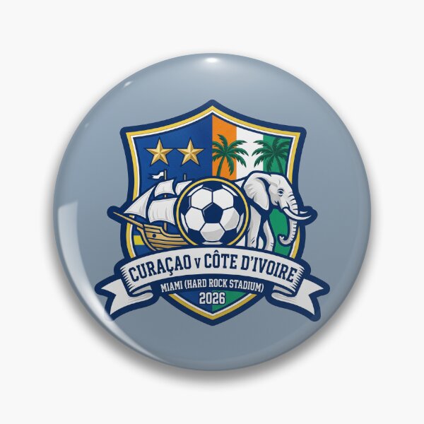Item preview, Curacao vs Cote d'Ivoire Miami 2026 Soccer Crest designed and sold by Pride Emblem Prints.