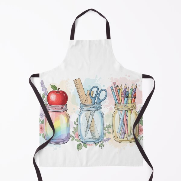 Item preview, Teacher Mason Jar School Supplies Watercolor Illustration Back to School Design designed and sold by LinaDesign Store.