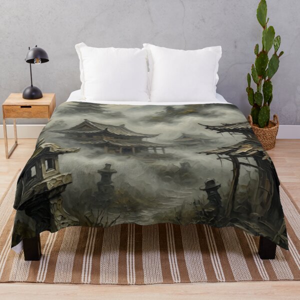 Item preview, Misty Traditional Village with Pagodas Oil Painting designed and sold by Pioneer Spirit Market.