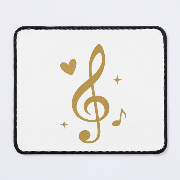 Item preview, Golden Treble Clef with Heart – Elegant Music Lover Minimalist Design designed and sold by Joyfulfabric.
