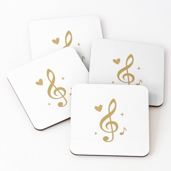 Item preview, Golden Treble Clef with Heart – Elegant Music Lover Minimalist Design designed and sold by Joyfulfabric.