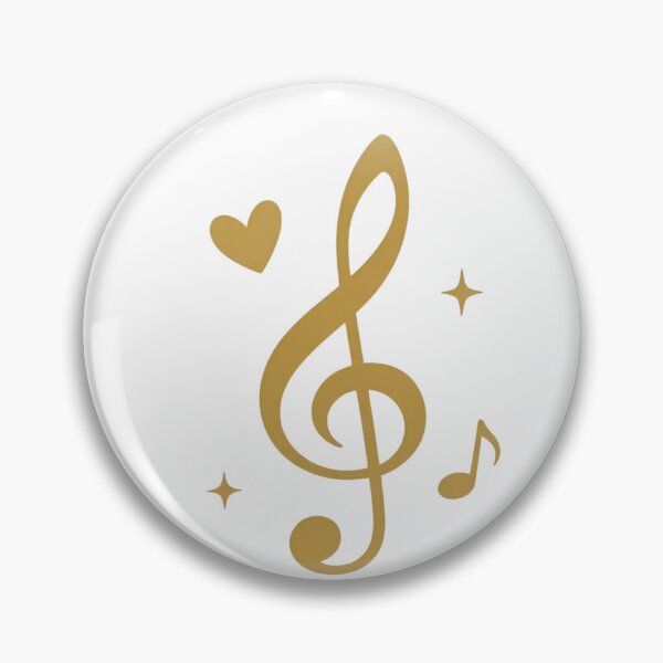 Item preview, Golden Treble Clef with Heart – Elegant Music Lover Minimalist Design designed and sold by Joyfulfabric.