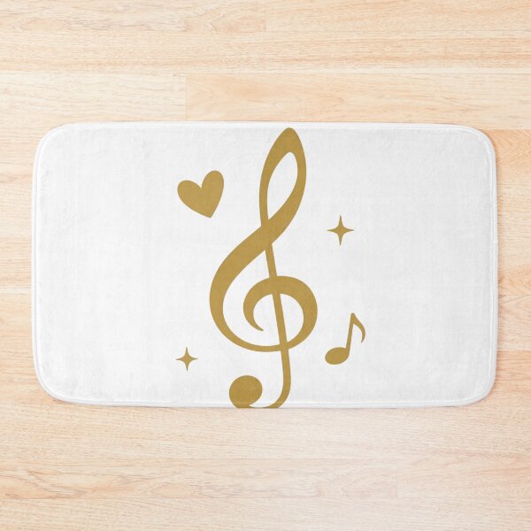 Item preview, Golden Treble Clef with Heart – Elegant Music Lover Minimalist Design designed and sold by Joyfulfabric.