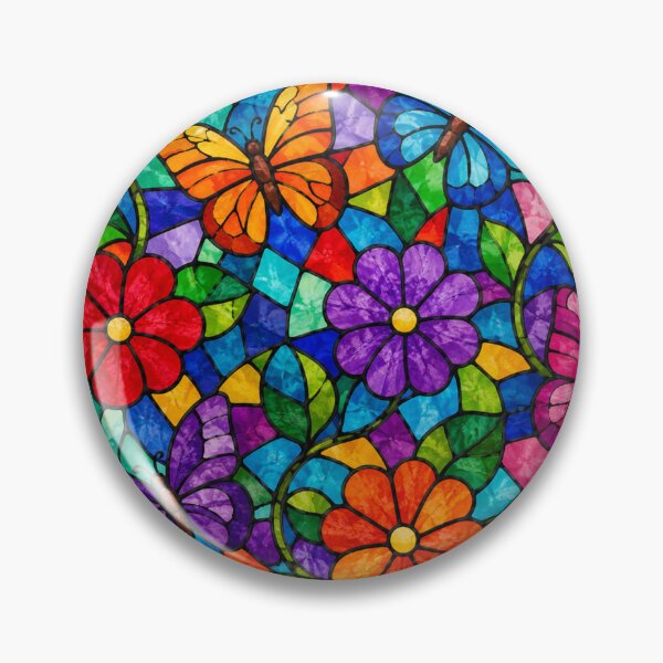 Item preview, Stained Glass Butterflies and Floral Mosaic designed and sold by Owcomm.