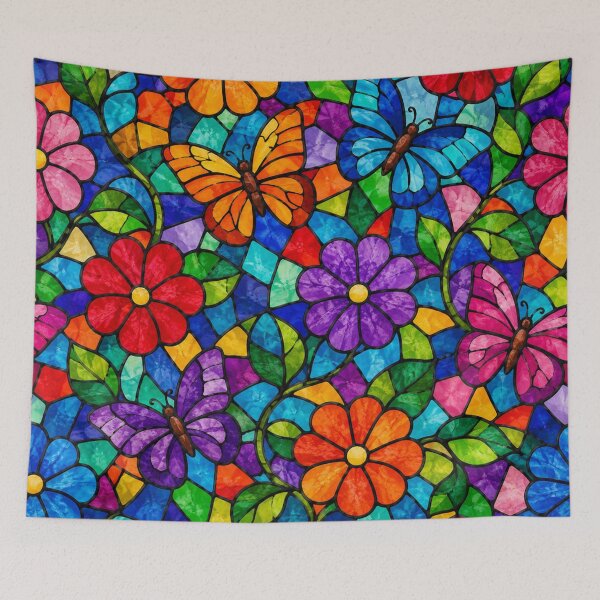 Item preview, Stained Glass Butterflies and Floral Mosaic designed and sold by Owcomm.